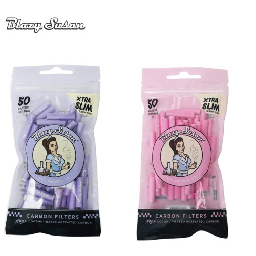 BLAZY SUSAN ACTIVATED CARBON FILTER TIPS EXTRA SILM 50CT/PK 